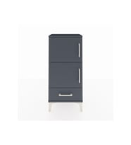Arges Komodin 4 Raflı Tek Çekmeceli 2 Kapaklı 44x30x96 Antrasit-Antrasit