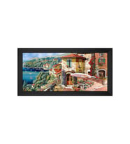 Manzara Temalı Kanvas Tablo 80 x 110 cm Siyah Çerçeve