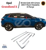 Opel Grandland X Krom Cam Alt Çıtası 6 Parça 2017 ve Üzeri P.Çelik