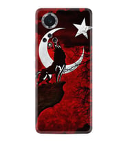 Huawei Nova 9 Kılıf Resimli Desenli Baskılı Silikon Kılıf Wolf and Moon 2 1381