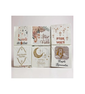 6'lı Ramazan Temalı Konuşan Sofra Peçetesi Konuşan Peçete (1 Paket 20 Adet)