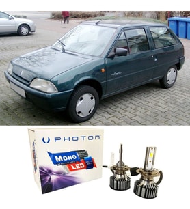 Citroen AX Led Xenon Uzun + Kısa Far Ampulü H4 Mono Yeni Seri Beyaz