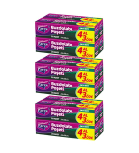 Buzdolabı Poşeti Orta Boy 4 Al 3 Öde (4*20) 24 x 38 cm Üçlü Set