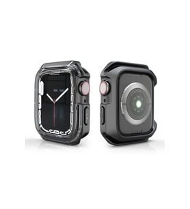 Apple Watch 7 45mm Uyumlu Zore Watch Gard 08 Sert PC + Silikon Koruyucu (Siyah)