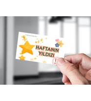 Haftanın Yıldızı Öğrenci Kartı 50 Adet 5x8 cm