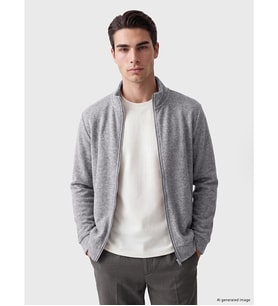 LCWAIKIKI Classic Gri Dik Yaka Erkek Fermuarlı Sweatshirt