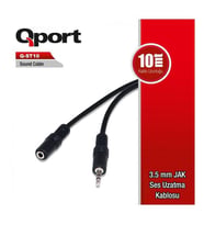QPORT 10metre Q-ST10 3.5mm Jak Ses Uzatma Kablosu