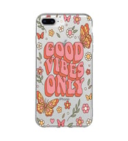 Iphone 7 Plus / 8 Plus Uyumlu Good Vibes Only Desenli Şeffaf Telefon Kılıfı