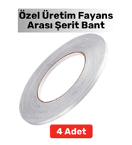 Yüksek Kaliteli Kendinden Yapışkanlı Duvar Karo Zemin 5 Mt X 0.5 Cm Gri Fayans Arası Şerit Bant 4 Ad