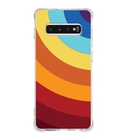 Samsung Galaxy S10 Plus  Köşe Korumalı Antişok Kapak Renk Cümbüşü Tasarımlı  Silikon Kılıf (Şeffaf)