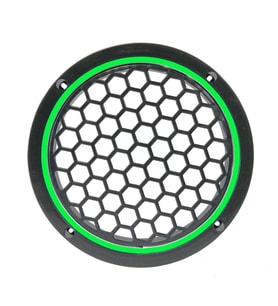 Garaj Dünyası Yeşil Neon Ledli 20 Cm 2’li Hoparlör Kapağı (Yeşil-Siyah)