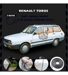 Renault Toros Oto Araç Kapı Koruma Fitili 5metre Parlak Siyah Renk