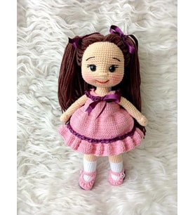 Pembe Pamuk Şekerim Bebek Amigurumi Organik Oyuncak