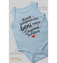 Dayıya Özel Sıfır Kollu Bebek Zıbını %100 Pamuk