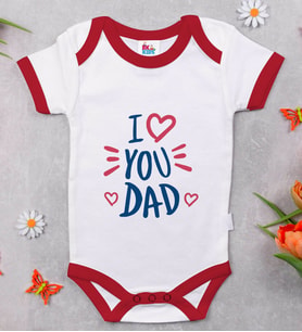 BK Kids I Love You Dad Tasarımlı Kırmızı Bebek Body Zıbın-2