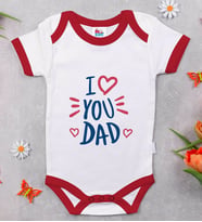 BK Kids I Love You Dad Tasarımlı Kırmızı Bebek Body Zıbın-2