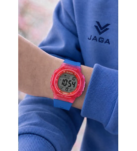 JAGA Unisex Dijital Genç Ve Çocuklara Özel Kol Saati 50 Mt Su Geçirmez Alarm Ve Kronometreli JG.16