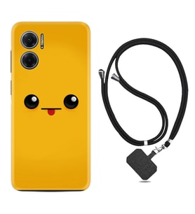 Xiaomi Redmi Note 11E Kılıf Resimli Boyun Askılı İpli Desenli Silikon Series Yellow Sweet 1817