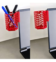 3D Baskı Monitor Kalemlik - Petek Desenli Laptop Kenar Altıgen Kalemlik-Kırmızı