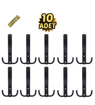 Noktalı Portmanto Vestiyer Askısı Metal Mat Siyah 10’lu