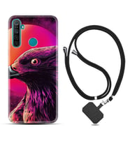 Realme 5i 5 Pro 6i 7 Pro 8 Kılıf Boyun Askılı Silikon Red Eagle 1752