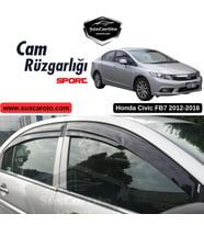 Honda Civic FB7 2012-2016 Uyumlu Mugen Cam Rüzgarlığı Seti Piano Black 4'lü İthal