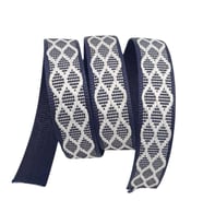 Angel Çanta Aksesuar 3 cm Polyester Kolon Lacivert Beyaz Simli 1 Metre