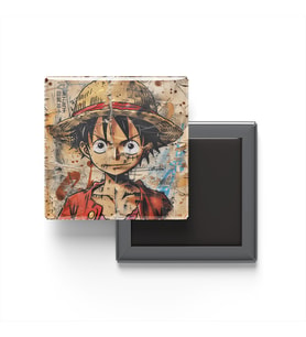 Luffy - Baskılı Buzdolap Magneti Kare - 9x9 cm