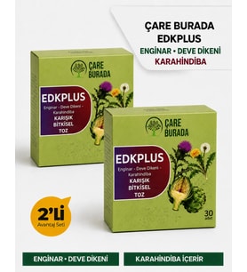 ÇareBurada EDKPLUS Enginar, Deve Dikeni ve Karahindiba İçeren Karışık Bitkisel Toz 30 Adet 2'li Set