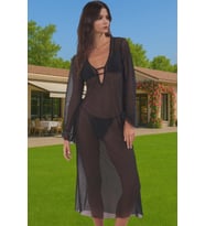 Yazlık Maxi Leopar Desenli Plaj Elbisesi Rahat Mesh Kumaş Trend Tasarım Trend Tasarım Özel Tasarım