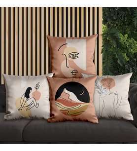eJOYA Modern Tasarımlı 4'lü Yastık İçi Ve Kırlent Kılıfı 45cm 113641