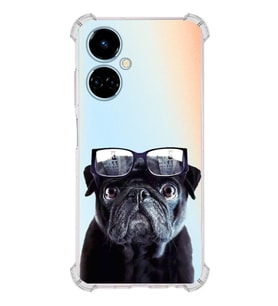 PrintiFy Tecno Camon 19 Uyumlu Köpek 3 Baskılı Şeffaf Köşe Korumalı Antişok Kılıf