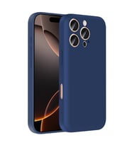 Apple iPhone 16 Pro Uyumlu Kılıf Kamera Korumalı Kartlık Hazneli Zore Vitra Kapak (Lacivert)