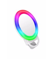 Pazariz Şarjlı Aynalı Rgb Renkli Ring Light Led Selfie Telefon Klipsli 10 Cm