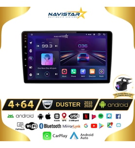 Dacia Duster 2015-2020 Model 4GB + 64GB Android 13 Kablosuz Carplay Navigasyon Multimedya Sistemi