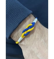 Sarı Lacivert F.b. Sonsuzluk Gümüş Kazaziye Taraftar Bilekliği : Sarı-Lacivert - 21 cm