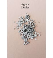 Oya Abiye Bileklik Kolye Pleksi Metalik Plastik Pul Gümüş Renk 8 gram 35 adet - BNC501