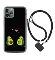 Apple iPhone 11 12 13 14 Pro Max Kılıf Boyun Askılı Silikon Aşık Avokadolar 1642