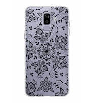 Samsung Galaxy J8 Kapak Nostalji Desen Tasarımlı Şeffaf Silikon Kılıf