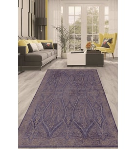 Dijital Kaymaz Taban Yıkanabilir Modern Renkli Salon Halısı Mutfak Halısı Yolluk ND-HT-490 (Mor)
