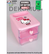 "DEKOMUS CEP DEFTERİ HEDİYELİ" YENİ SEZON LİSANSLI HELLO KITTY MASA KALEMLİĞİ (Mor)