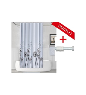 Karahindiba Banyo Perdesi Askı Hediyeli 180x200cm Tek Kanat Duş Perdesi, Renkli Banyo Duş Perdesi