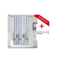 Karahindiba Banyo Perdesi Askı Hediyeli 180x200cm Tek Kanat Duş Perdesi, Renkli Banyo Duş Perdesi