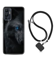 Infınix Hot 12 Kılıf Resimli Boyun Askılı İpli Desenli Silikon Series Dark Wolfs 1834