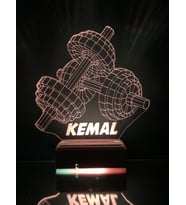 Kişiye Özel Dambıl 16 Renk Dekoratif Lamba