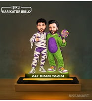 Kişiye Özel Arkadaş Mor Eşofmanlı Mumya Karikatürlü 14 cm MDF Işıklı Biblo - Arkadaşa Hediye Arkadaşa Doğum Günü Hediyesi