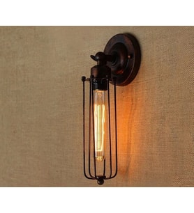 RİOLİGHT VİNTAGE,RETRO,RUSTİK FIRÇALI BAKIR 1X27 DUYLU MAFSALLI HAREKETLİ BAŞLIK METAL DUVAR APLİK  (Siyah-Bakır)