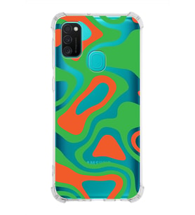 Samsung Galaxy M30s  Köşe Korumalı Antişok Kapak Renkli Desen Tasarımlı Şeffaf Silikon Kılıf