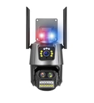 YS-18 Kablosuz Wifi ip 6 Megapixel Ultra HD Mavi kırmızı ışıklı Alarmlı Ev, Ofis Güvenlik Kamerası