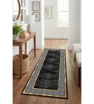 Royal Siyah Gold Ziya Yıkanabilir Yolluk